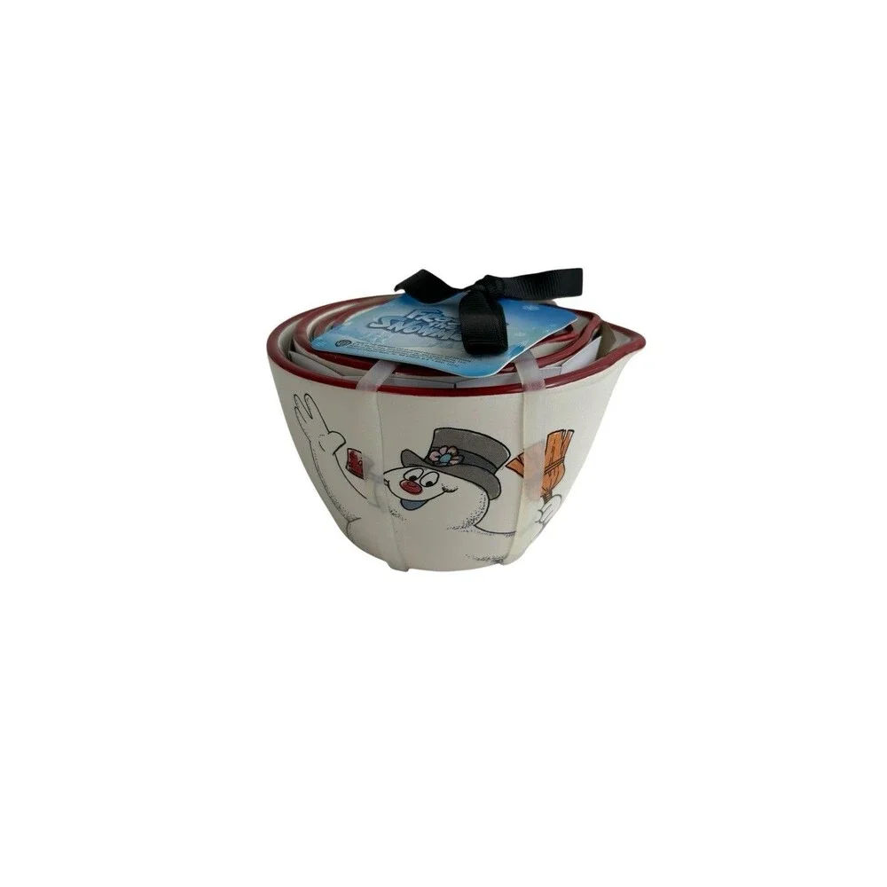 Rae Dunn Frosty The Snowman Ceramic Measuring Cups Christmas Baking Gift  NEW